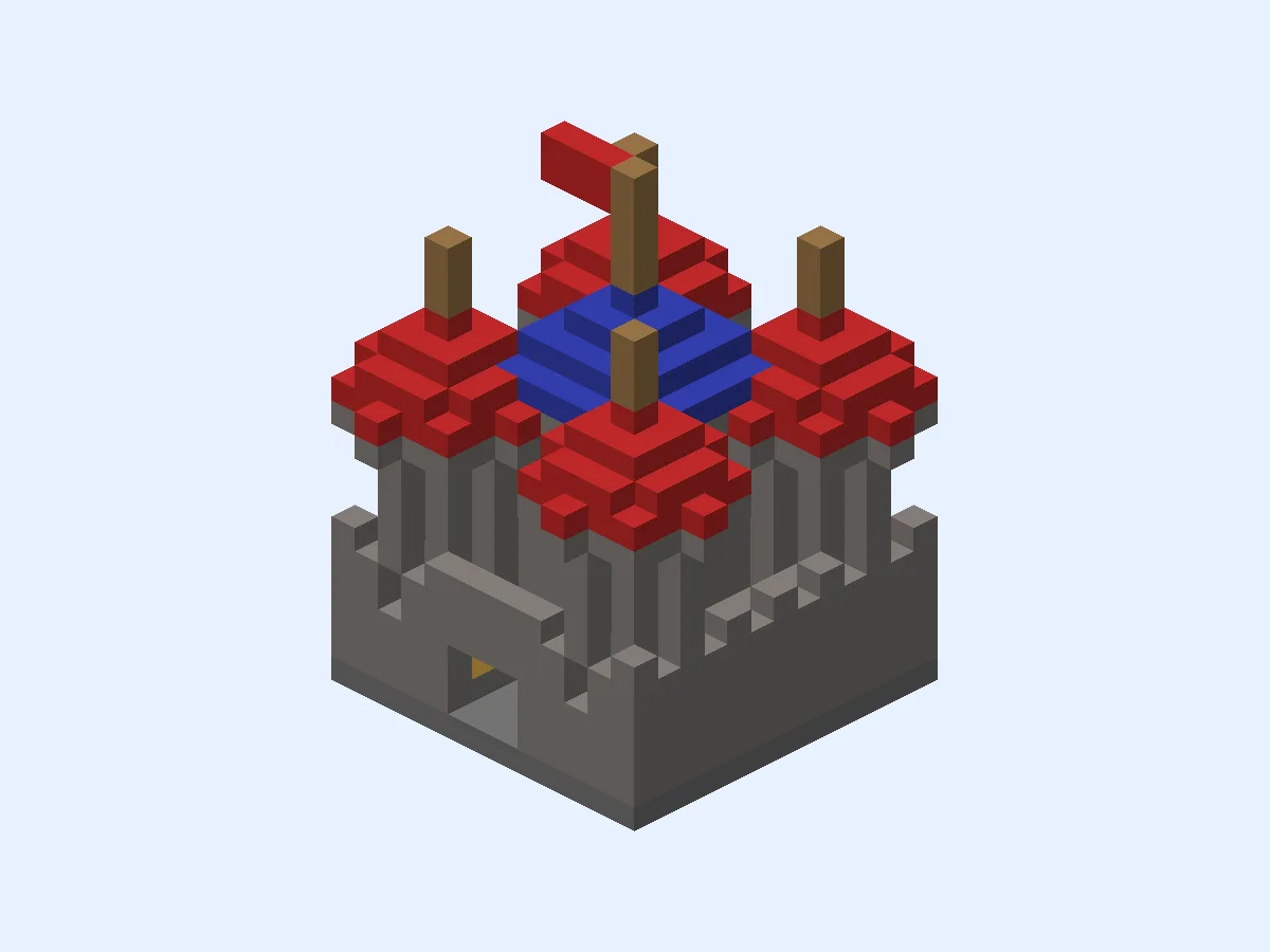 Minecraft Little Stone Castle, easy castle build, front view