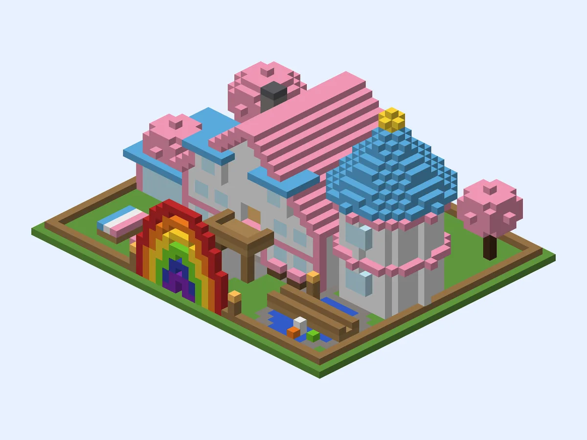 Cute Minecraft house ideas: Pastel Storybook Estate