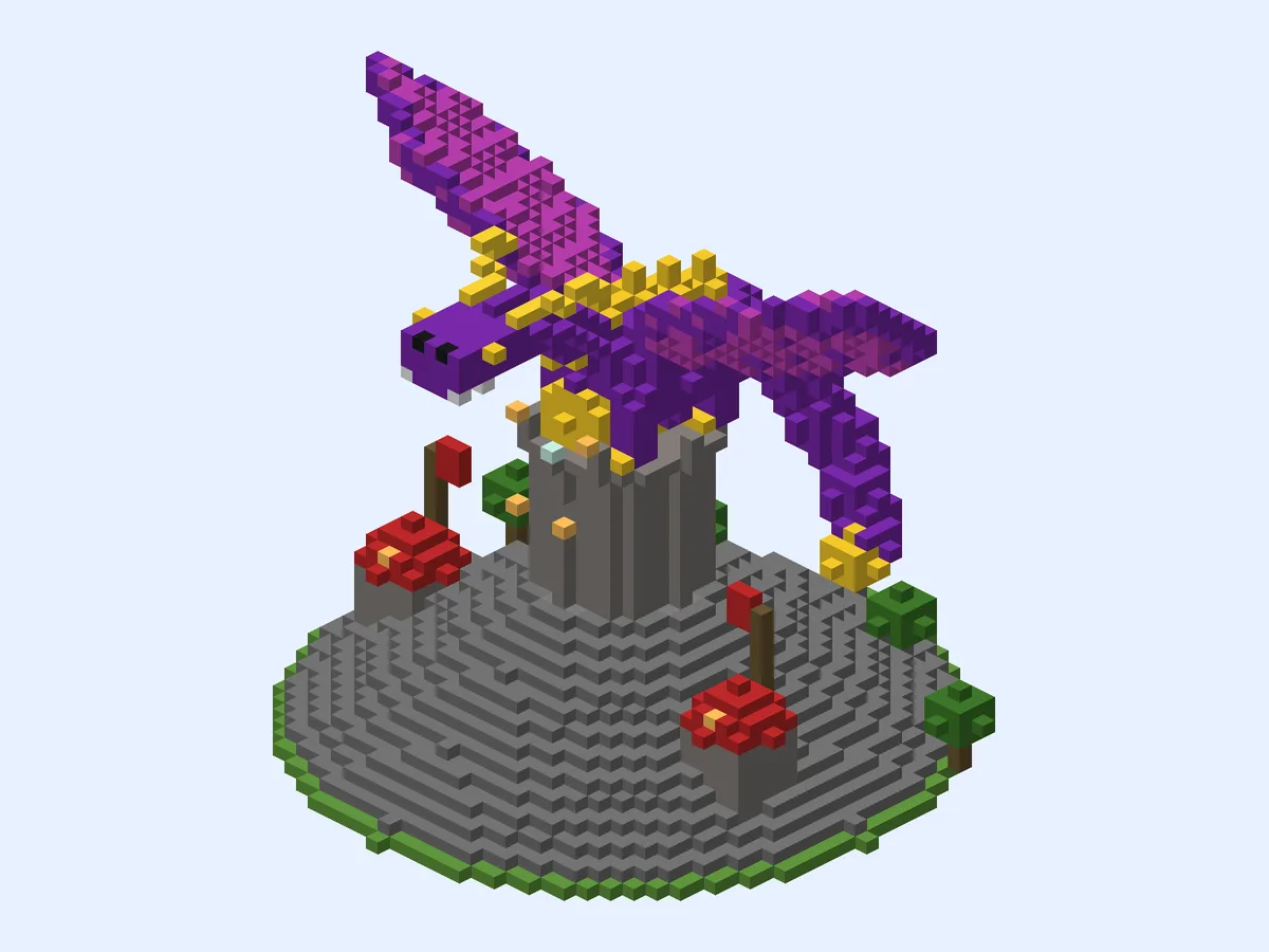 Minecraft dragon statue ideas: Dragon of the Castle Peak