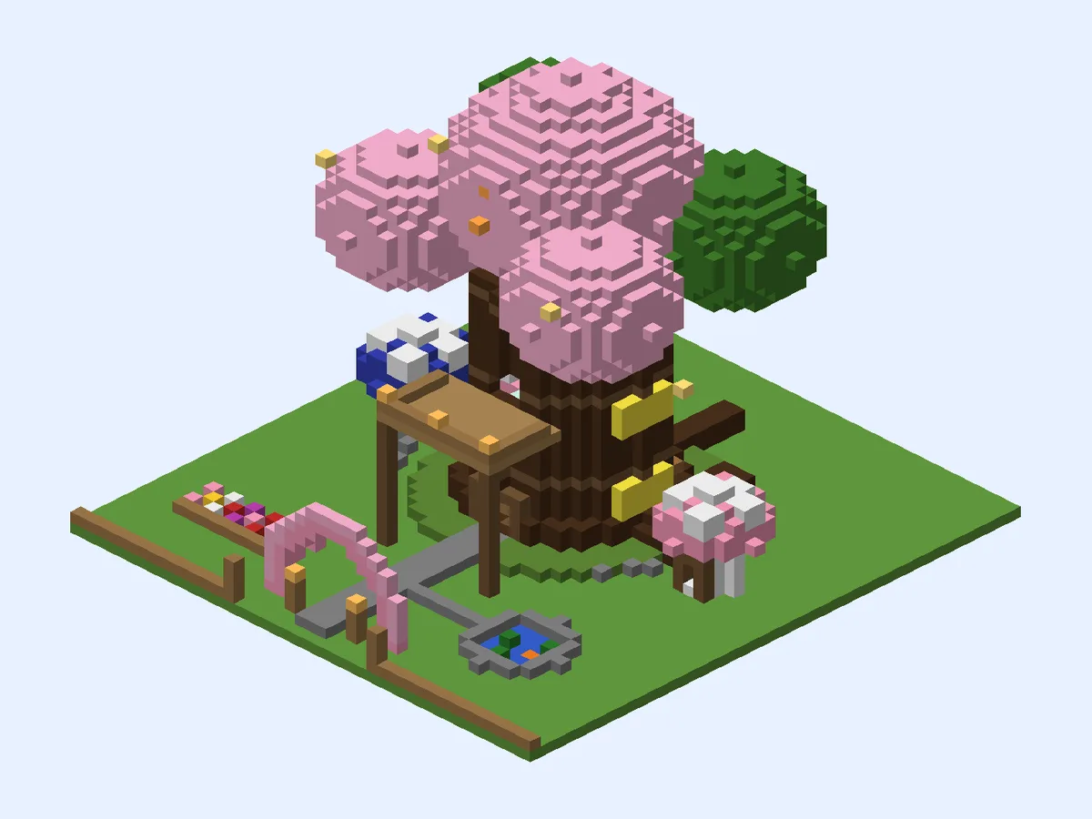 Minecraft fairy house ideas: Hollow Oak Fairy Home