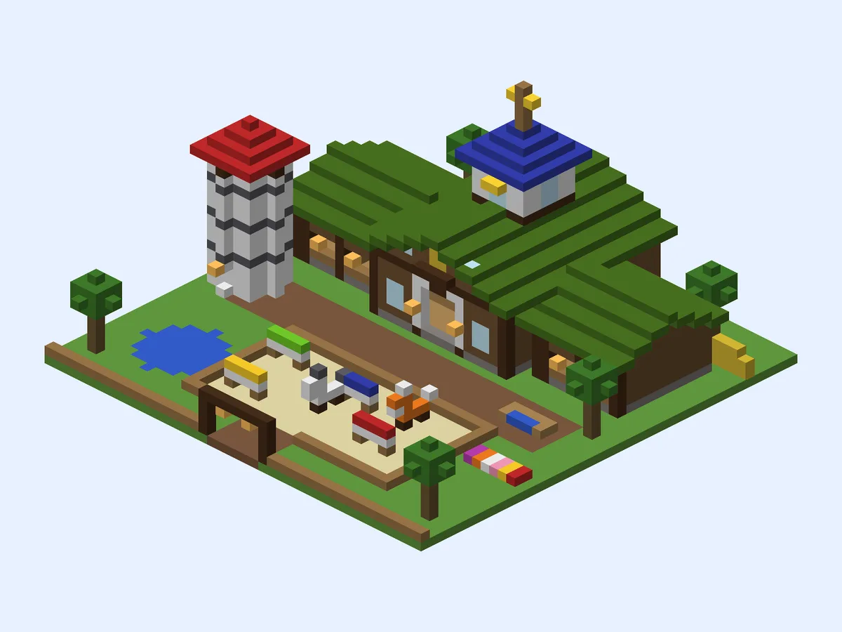 Minecraft horse stable ideas: Green Gable Stud Farm