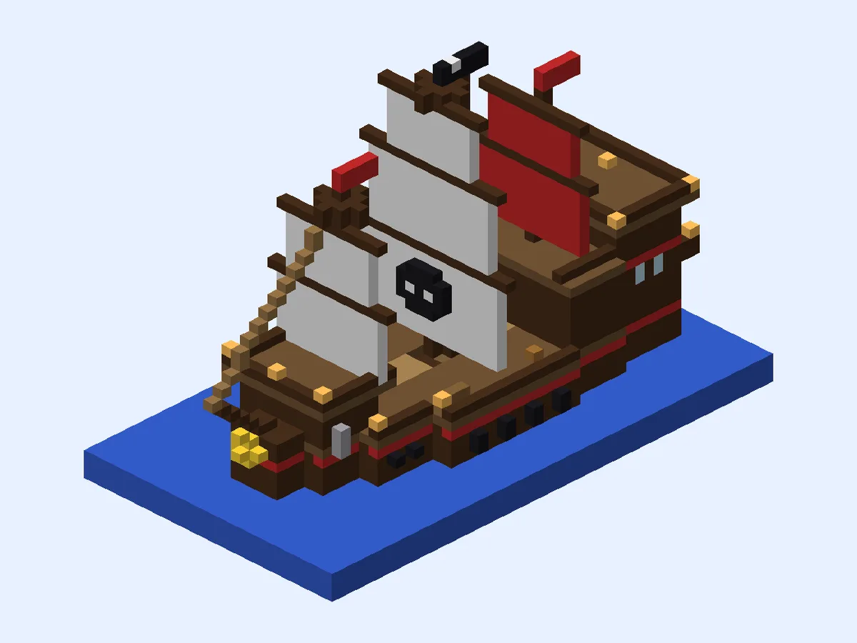 Minecraft pirate ship ideas: Golden Galleon