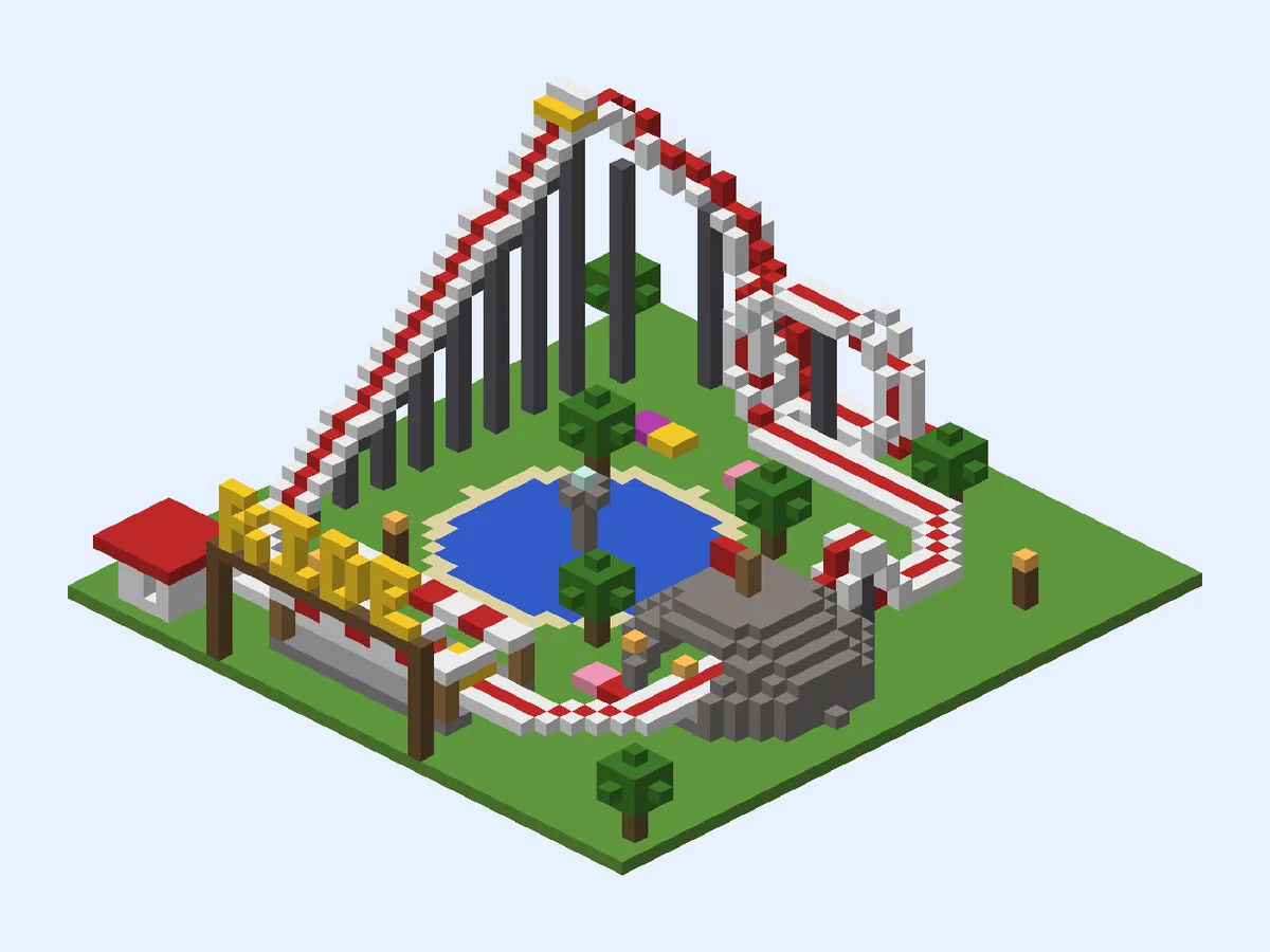 Minecraft roller coaster ideas: Mega Mountain Coaster