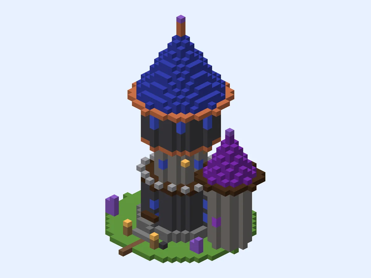 Minecraft Starcaller's Spire, medium wizard tower build, front view